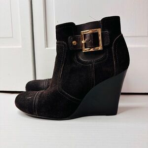 TORY BURCH Adrienne Brown Suede Ankle Booties Size 8